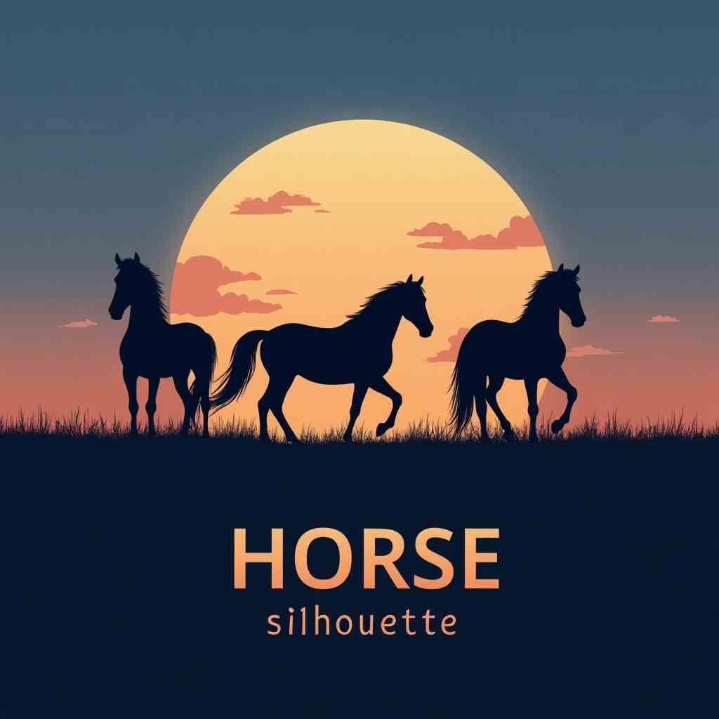 Horse silhouette free vector AI images
